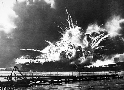 USS Shaw under attack at Pearl Harbor