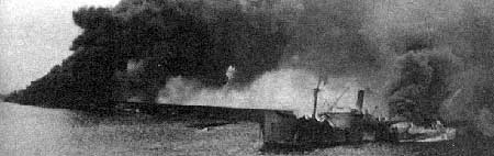 ships burning at Bari