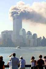 NY towers burn