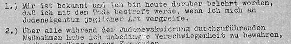 Oath of secrecy that guards at Operation Reinhardt camps and Auschwitz had to sign