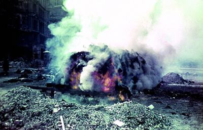 mass cremation of Dresden victims, 1945